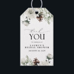 Winter Watercolor Floral Thank You Bridal Shower Gift Tags<br><div class="desc">These "Winter Watercolor Floral Thank You Bridal Shower Gift Tags" offer an elegant way to express gratitude at bridal showers or special gatherings. Featuring soft winter blooms, pinecones, and delicate greenery, the design strikes a balance between seasonal charm and understated sophistication. Perfect for attaching to favor bags or gifts, these...</div>