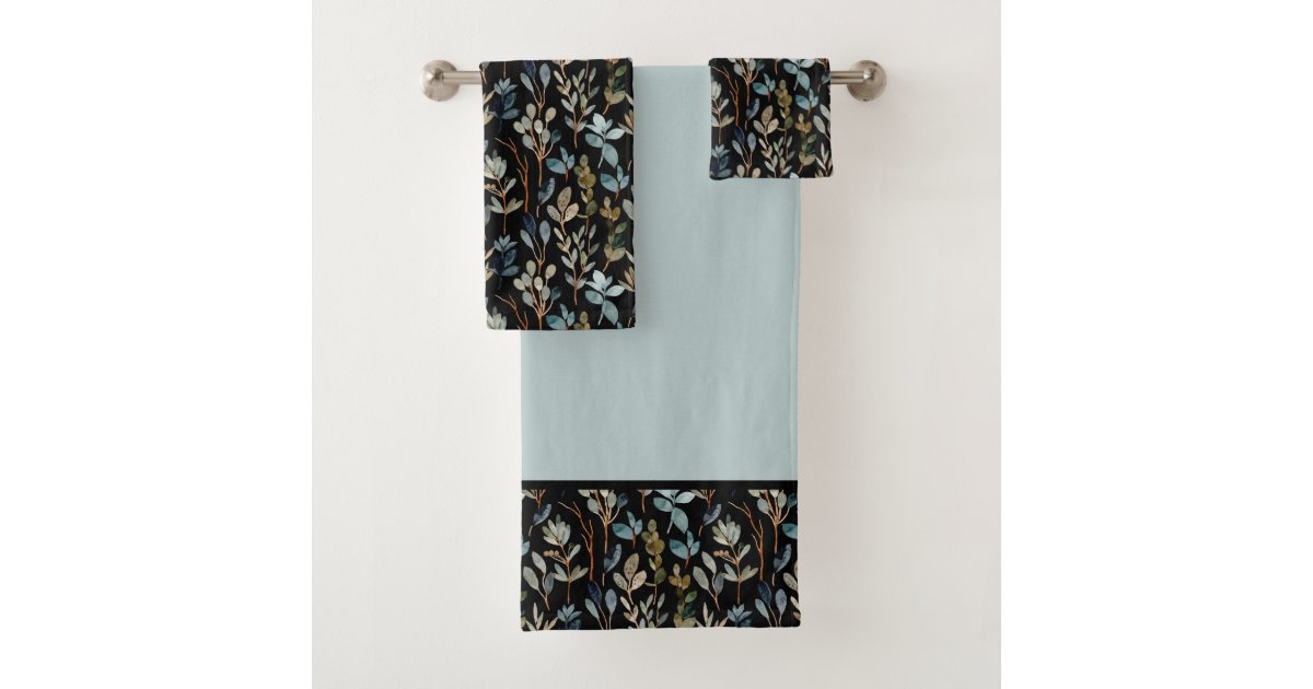 Winter Watercolor Greenery Botanical Bath Towel Set Zazzle