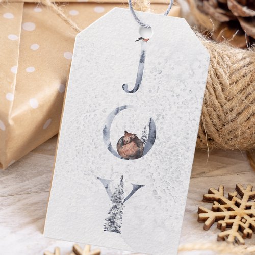 Winter Watercolor Joy Christmas Gift Tags