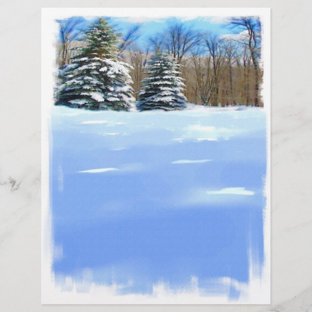 Winter Watercolor Letterhead (Front)