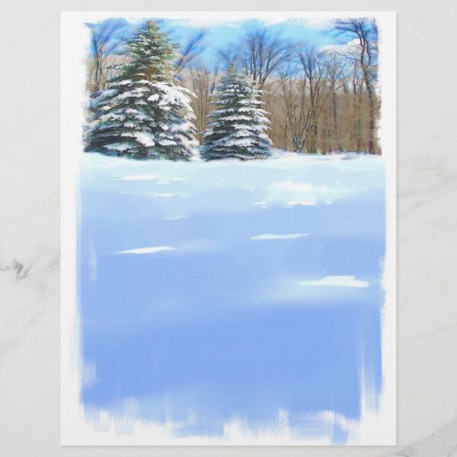 Winter Watercolor Letterhead