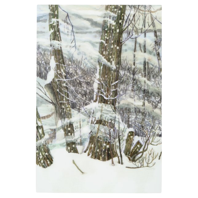 Winter Watercolor painting Metal Print (Front)