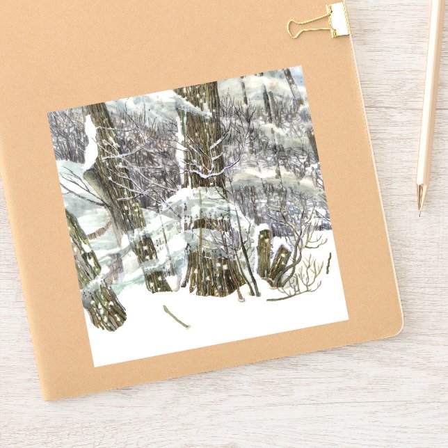 Winter Watercolor painting Sticker (Notebook)