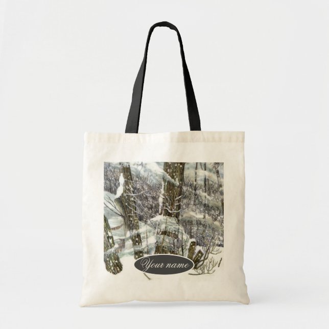Winter Watercolor painting Tote Bag (Front)