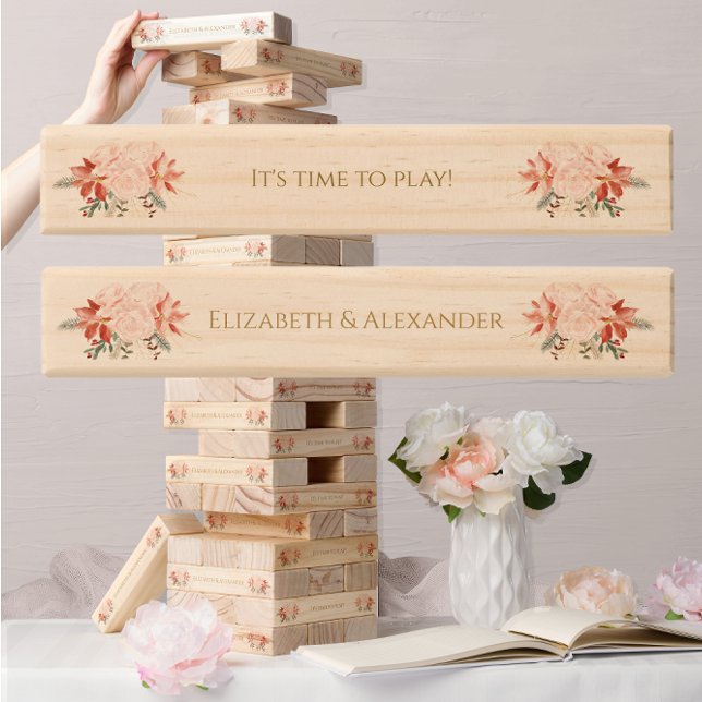 Winter Watercolor Personalized Wedding  Topple Tower (Creator Uploaded)