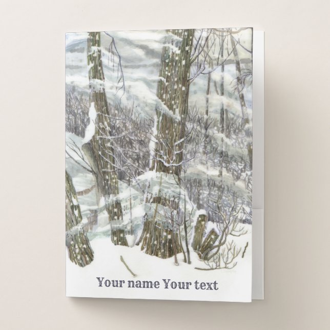 Winter Watercolor Pocket Folder (Front)