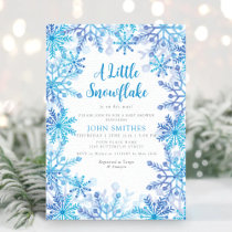 Winter Watercolor Snowflake Sprinkle Baby Shower  Invitation