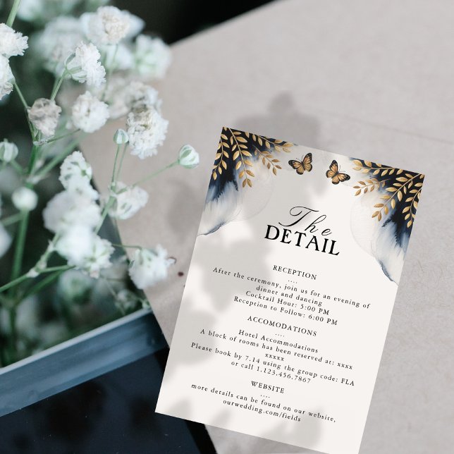 Winter Waves With Golden Wings Wedding Detail Card (Creator Uploaded)