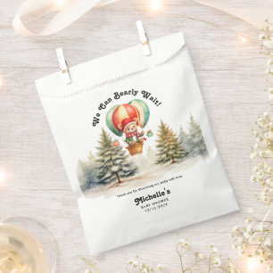 Winter We Can Bearly Wait Christmas Baby Shower Favor Bag