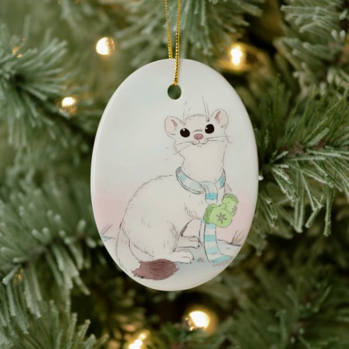 Winter Weasel Christmas Tree Ornament