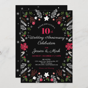 Winter Wedding Anniversary Party Invitation Cards