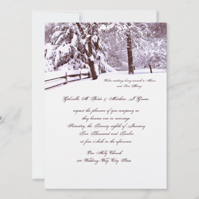 Winter Wedding Beautiful Invitation (Front)