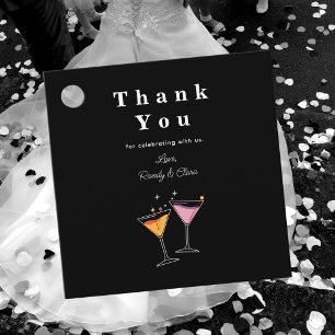 Winter Wedding Black and White Wine Bottle Favor Tags