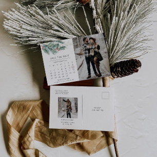 Winter Wedding Calendar Save The Date Postcard