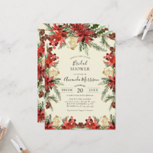 Winter Wedding Christmas Bridal Shower Invitation