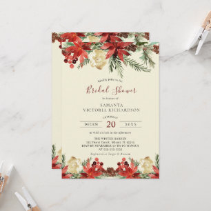 Winter Wedding Christmas Bridal Shower Invitation