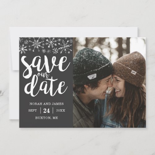 Winter Wedding Custom Photo Save Our Date Card