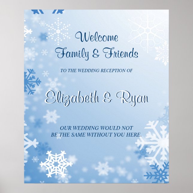 Winter Wedding Custom Wedding Welcome Poster (Front)