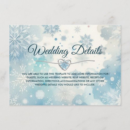 Winter Wedding Details Enclosure Card