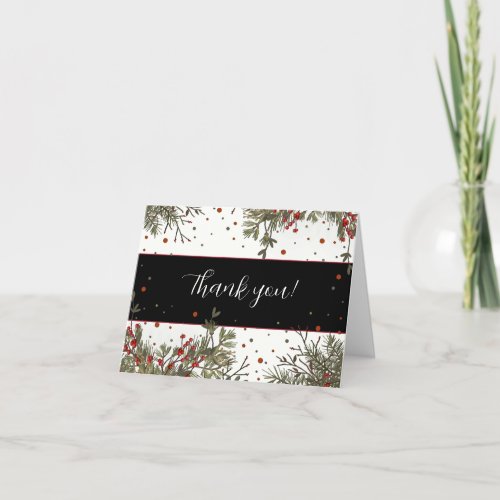 Winter Wedding Elegant Modern Pretty Inspirivity Thank You Card