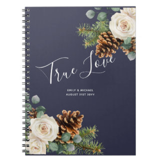 Winter Wedding Eucalyptus Greenery White Roses Notebook