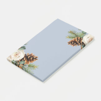 Winter Wedding Eucalyptus Greenery White Roses Post-it Notes