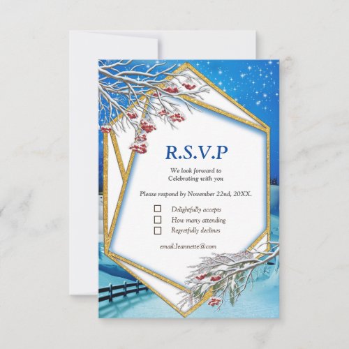 Winter Wedding Fantasy RSVP Card