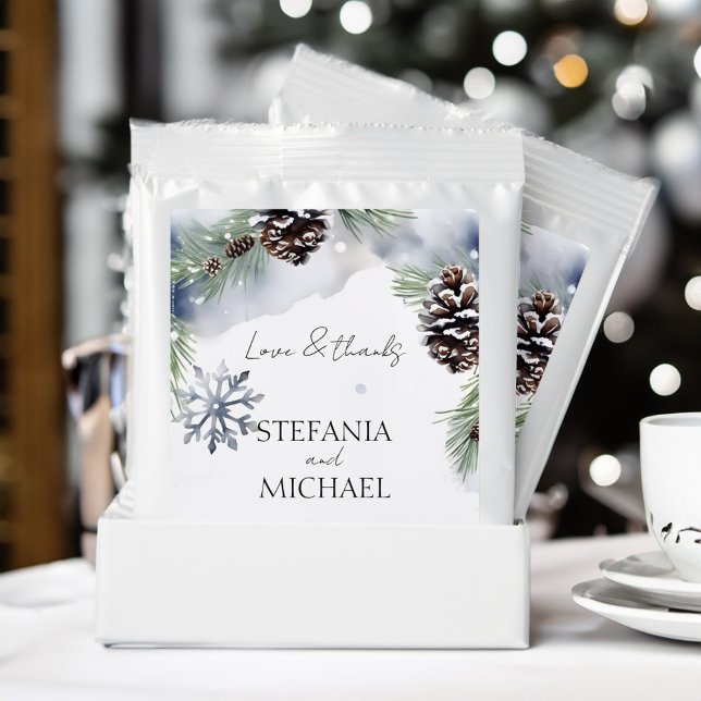 Winter wedding favors hot chocolate mix (Winter wedding favors hot chocolate drink mix personalized cocoa sachets wedding favors winter theme)