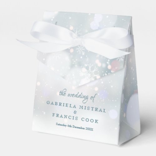 Winter Wedding First Snowflakes Favor Box