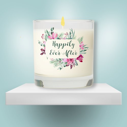 Winter Wedding Floral Logo Scented Candle