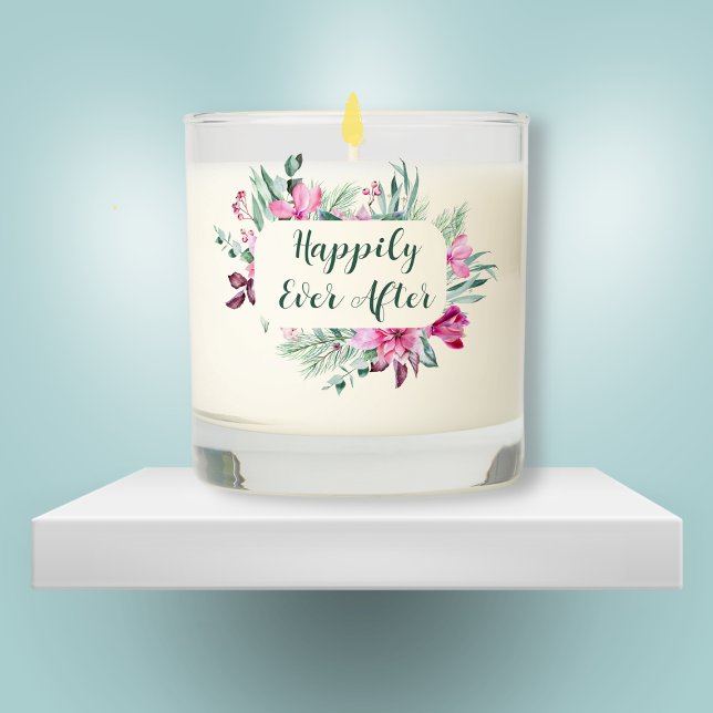 Winter Wedding Floral Logo Scented Candle (Creator Uploaded)