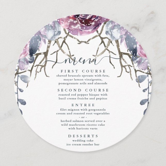 Winter Wedding Floral Menu (Front)