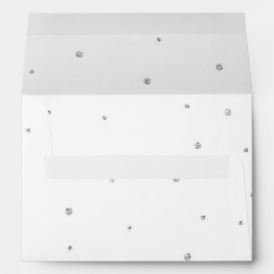 Winter Wedding Glam Silver & White Dots Party Envelope