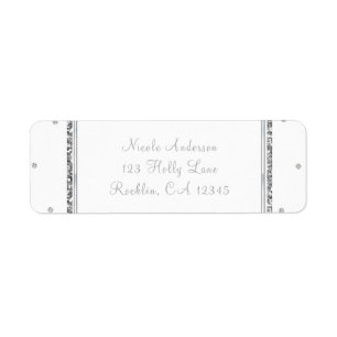 Winter Wedding Glam Silver & White Dots Party Label