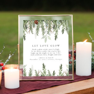 Winter Wedding Glow Stick Send Off Table Sign