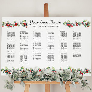 Winter Wedding Holly Alphabetical Seating Chart Foam Board