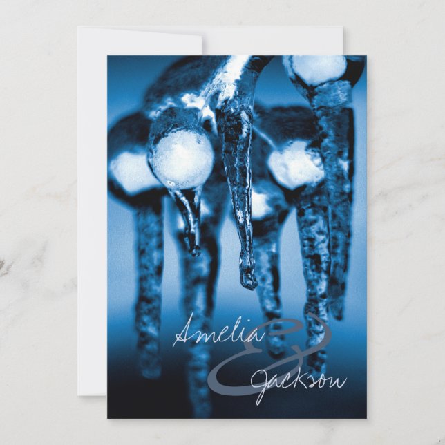 Winter Wedding Icicles Wedding Invitations (Front)