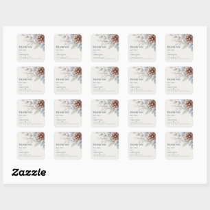Winter wedding in blue-gray tones square sticker