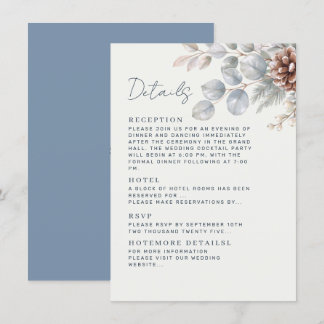 Winter wedding in soft blue-gray tones | Enclosure Card