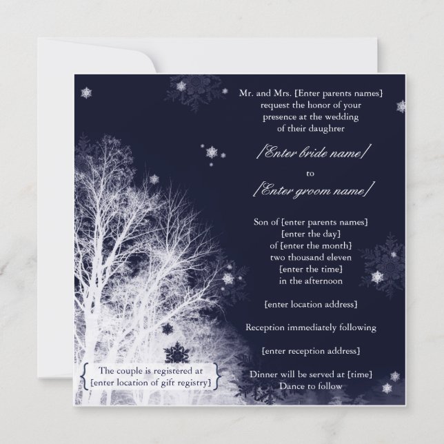 Winter Wedding Invitation (Front)