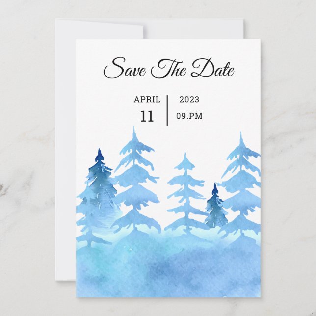 Winter Wedding Invitation Card After Party  (Back)