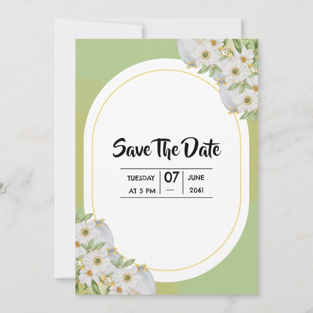 Winter Wedding Invitation Card Color Vector Design (Back)