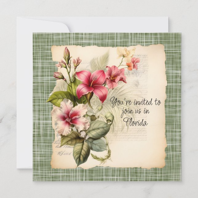 Winter Wedding Invitation In Florida (Front)