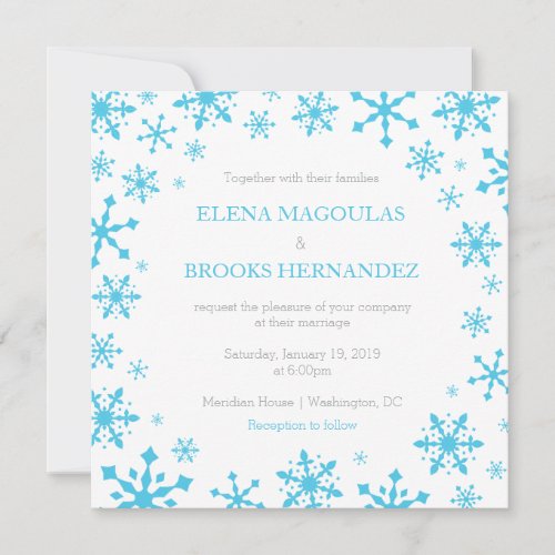 Winter Wedding Invitations Snowflakes