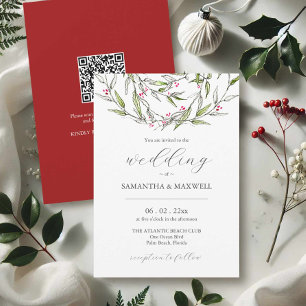 Winter Wedding Invitations with QR Code