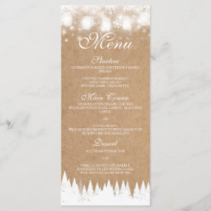 Winter Wedding Menu