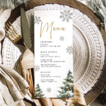 Winter Wedding Menu Christmas Wedding Dinner Menu