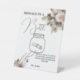 Winter Wedding Message in a bottle guestbook sign