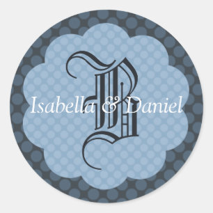 Winter Wedding Monogram Envelope Seal Sticker