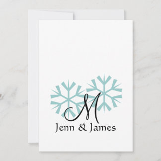 Winter Wedding Monogram Wedding Invitations